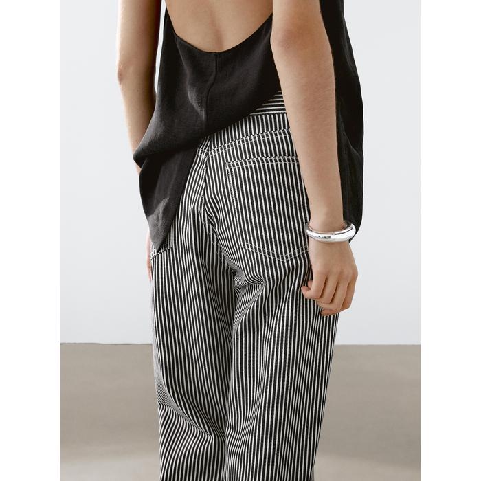 Straight fit denim trousers stripes цвет: Чернильно-синий