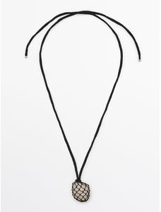Stone net cord necklace цвет: Черный