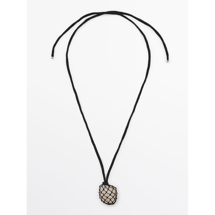 Stone net cord necklace цвет: Черный