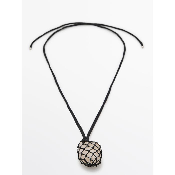 Stone net cord necklace цвет: Черный