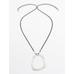 Leather cord necklace with asymmetric piece цвет: Серебряный