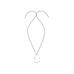 Leather cord necklace with asymmetric piece цвет: Серебряный