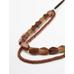 Double cord stone necklace leather цвет: Гранатовый