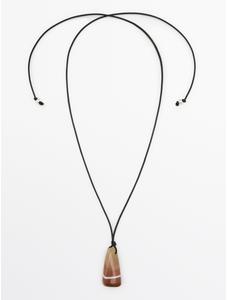 Degraded stone cord necklace цвет: Оранжевый тон