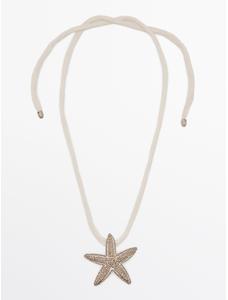 Star silk rope necklace цвет: Серебряный
