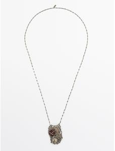 Stone net necklace цвет: Серебряный