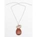 Leather cord necklace with stones цвет: Жемчужно-серый