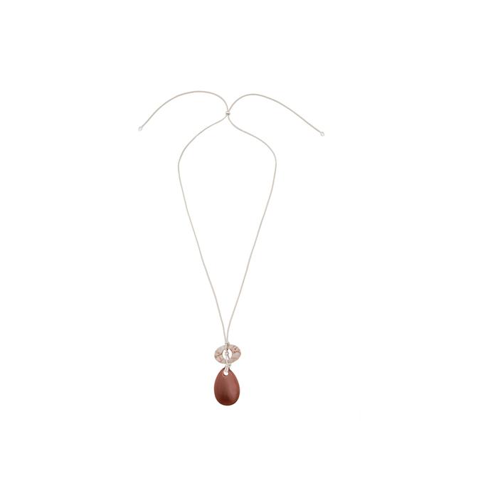 Leather cord necklace with stones цвет: Жемчужно-серый