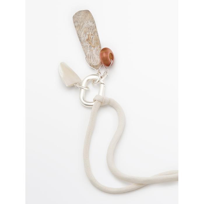 Charm necklace with stones цвет: Жемчужно-серый