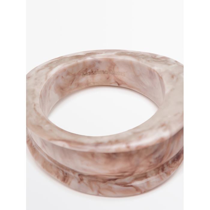 Marble-effect resin bracelet цвет: Шоколадный