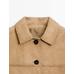 Short suede leather jacket with stitching цвет: Песочный