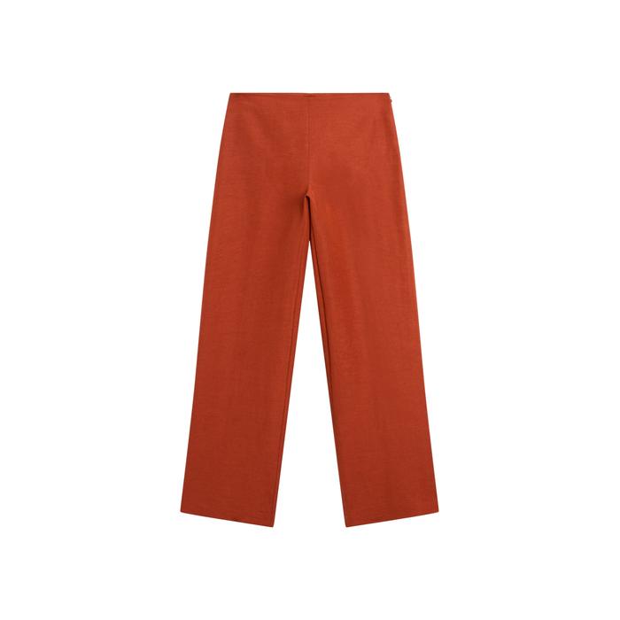 Linen trousers with darts detail цвет: Терракотовый