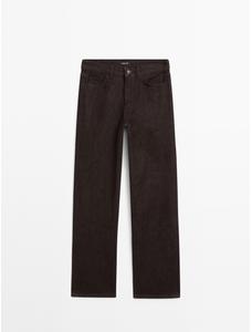 Wide leg mid-rise jeans цвет: Коричневый