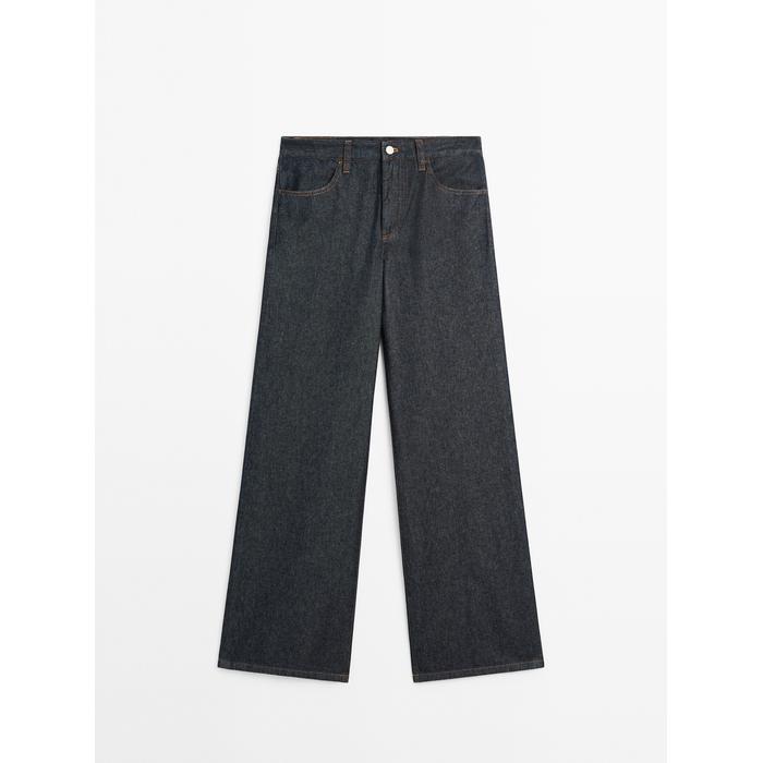 Wide leg jeans medium rise loose цвет: Темно-серый