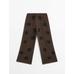 Fluid textured pants with embroidered detail цвет: Шоколадный