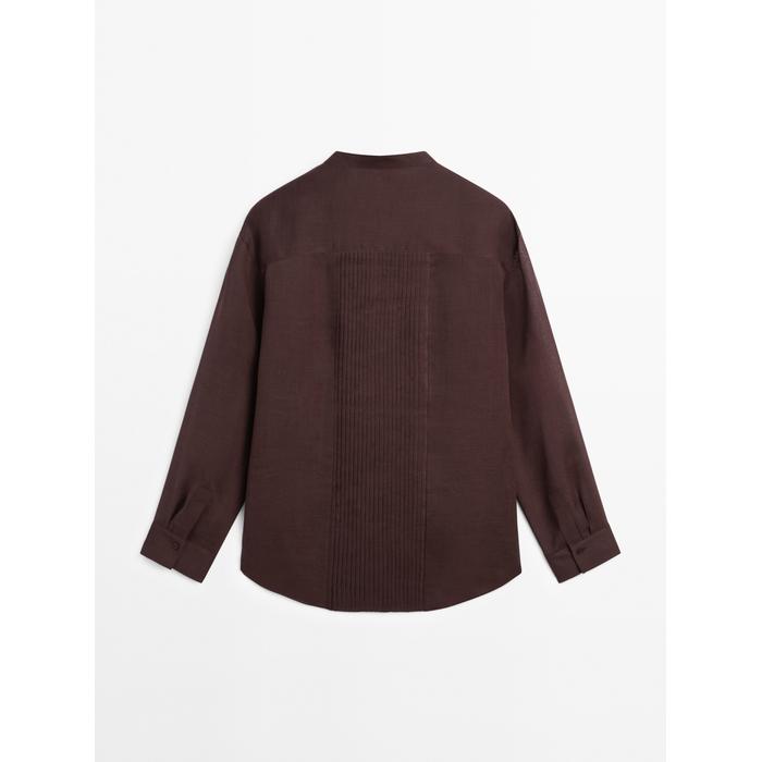 Fluid pintuck shirt with ramie цвет: Гранатовый