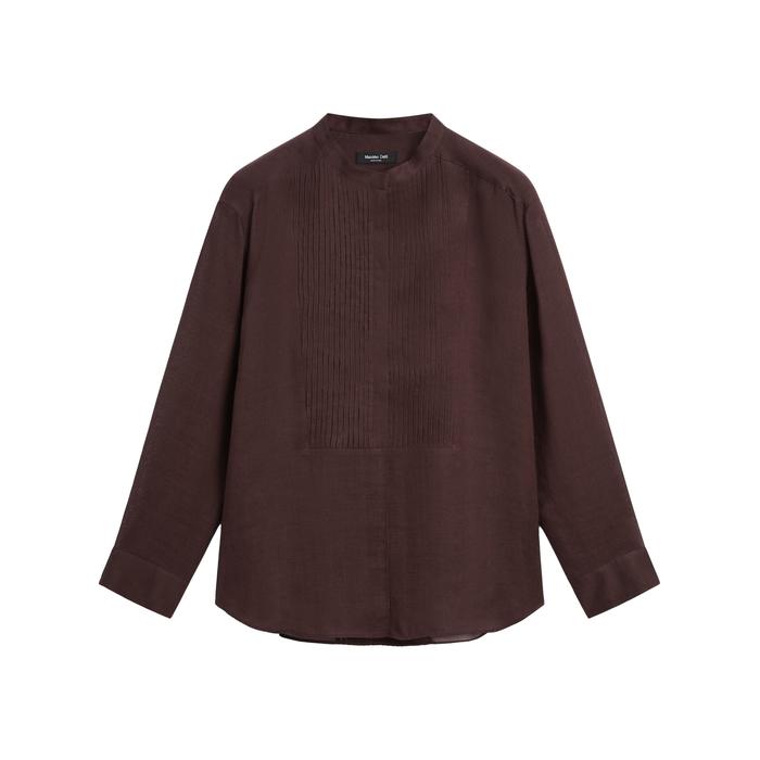 Fluid pintuck shirt with ramie цвет: Гранатовый