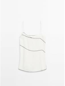Fluid top with stitching detail цвет: Белый