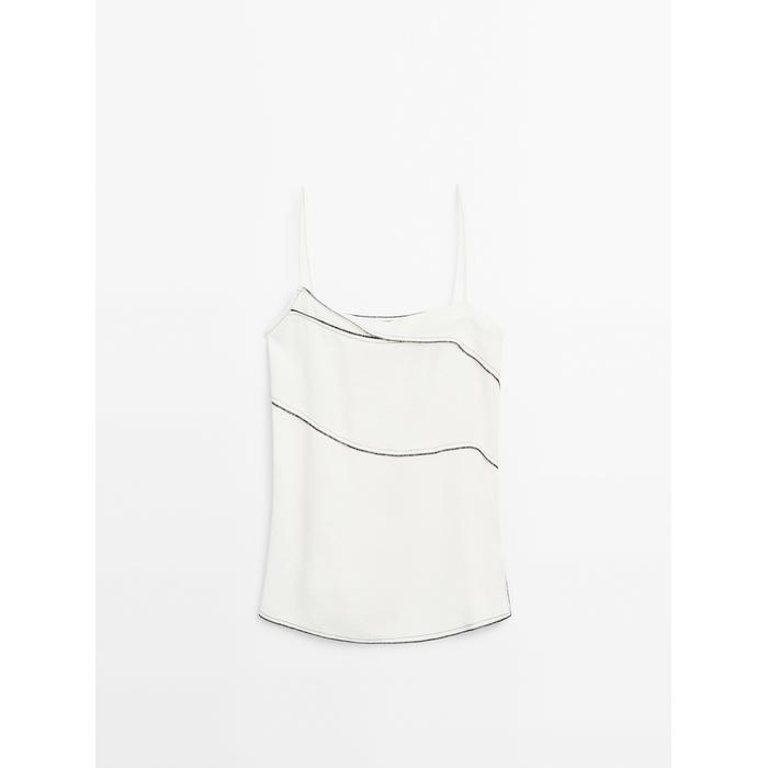 Fluid top with stitching detail цвет: Белый