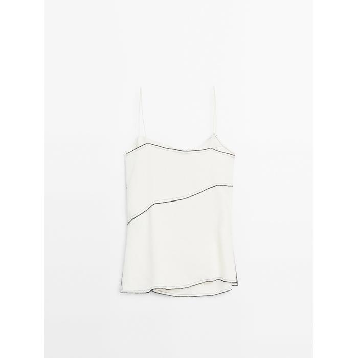 Fluid top with stitching detail цвет: Белый