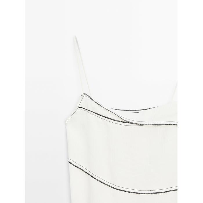 Fluid top with stitching detail цвет: Белый
