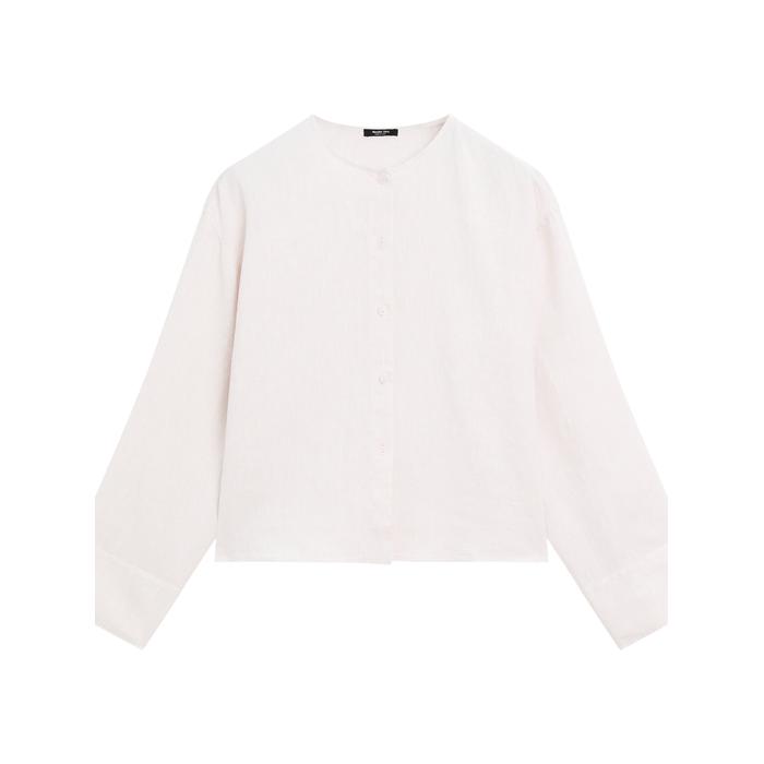 Fluid button-up shirt made 100% linen цвет: Натуральный, кремовый