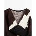 Top colour block knitted detail цвет: Шоколадный