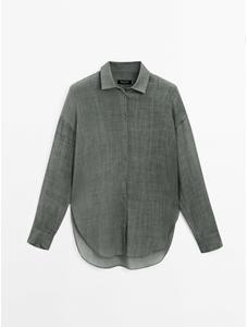 Fluid shirt maltinto with ramio цвет: Голубовато-серый