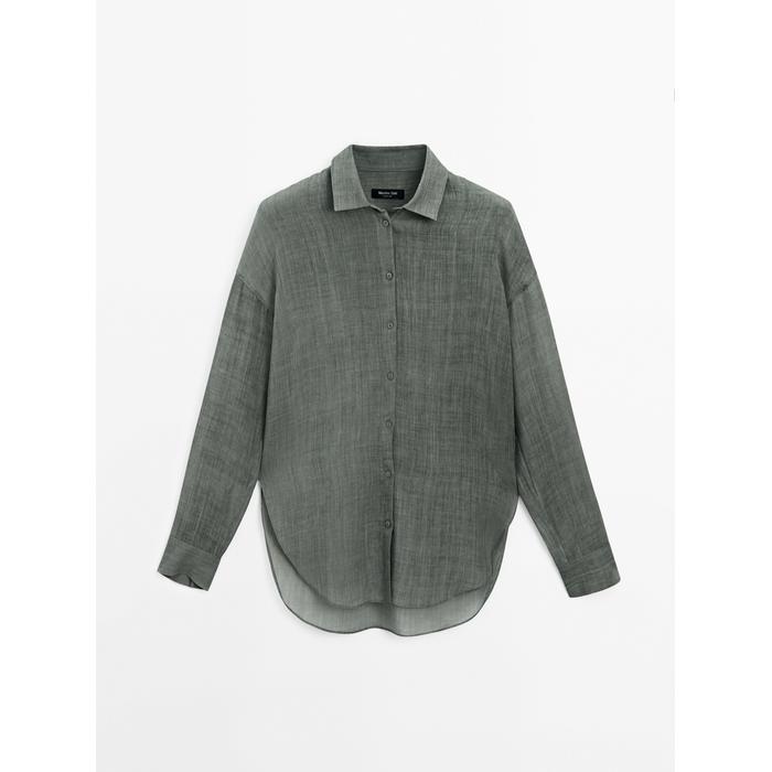 Fluid shirt maltinto with ramio цвет: Голубовато-серый