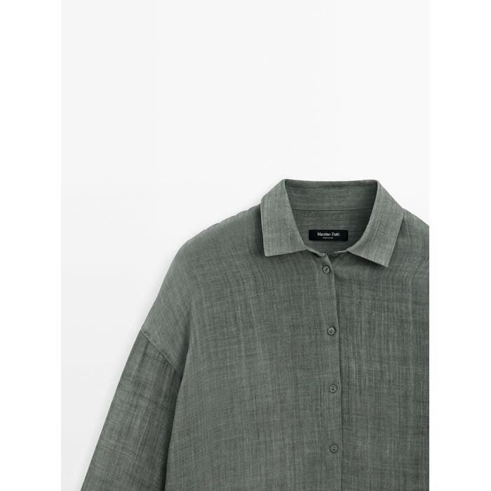 Fluid shirt maltinto with ramio цвет: Голубовато-серый
