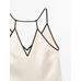Satin halter top with vivid detail цвет: Натуральный, кремовый