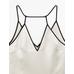 Satin halter top with vivid detail цвет: Натуральный, кремовый