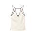 Satin halter top with vivid detail цвет: Натуральный, кремовый