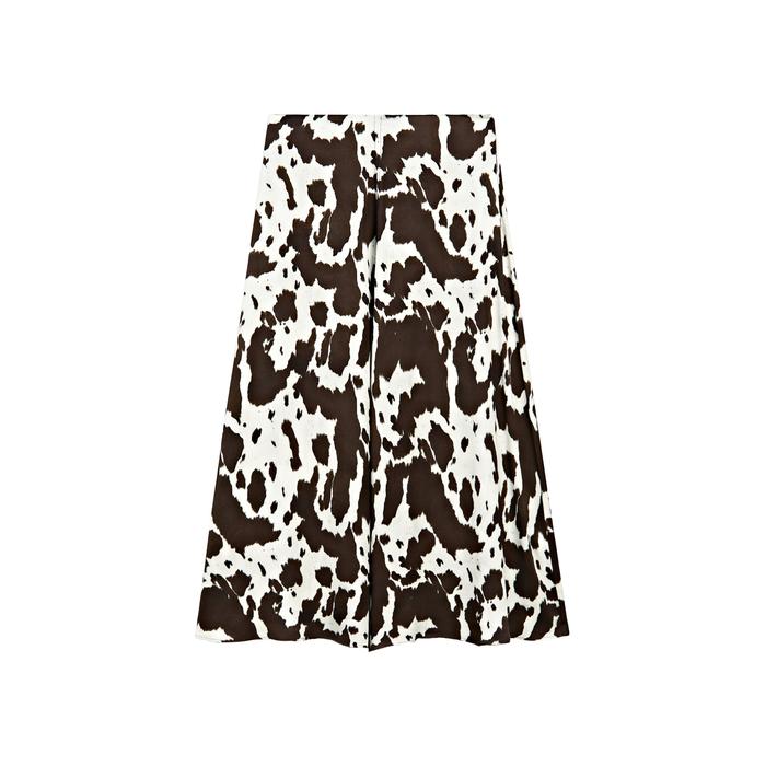 Midi flared skirt animal print цвет: Шоколадный