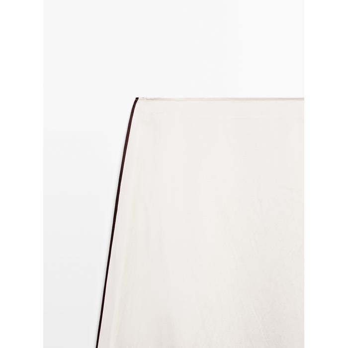 Satin midi skirt with piping detail цвет: Натуральный, кремовый