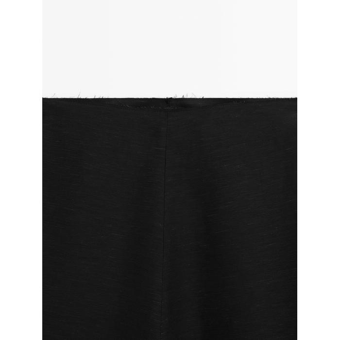 Midi skirt bottom stitch detail цвет: Черный