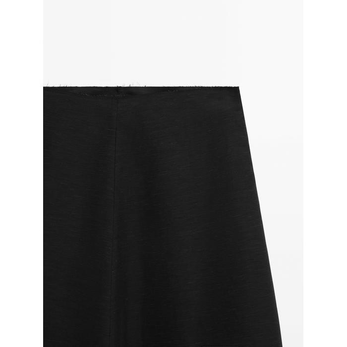 Midi skirt bottom stitch detail цвет: Черный