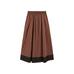 Midi flared skirt with ribbon detail цвет: Шоколадный