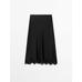 Satin midi skirt with lace details цвет: Черный