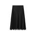 Satin midi skirt with lace details цвет: Черный