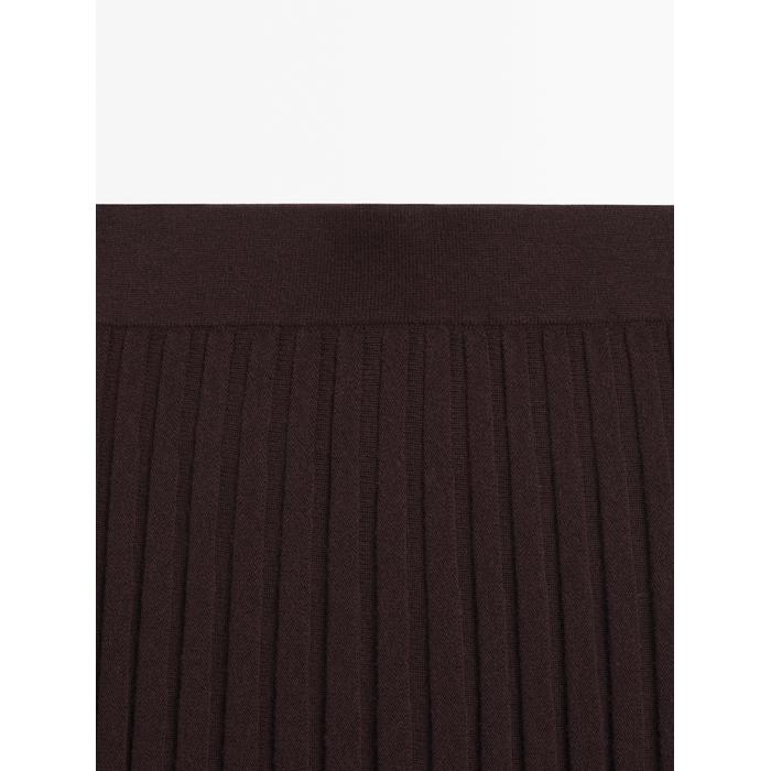 Stretch pleated midi skirt цвет: Гранатовый