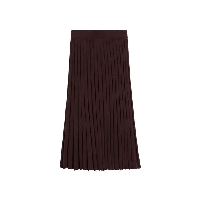 Stretch pleated midi skirt цвет: Гранатовый