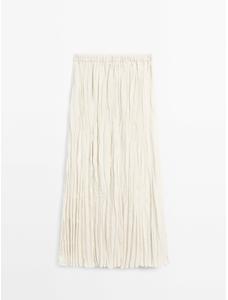 Pleated midi skirt with pleats цвет: Бежевый