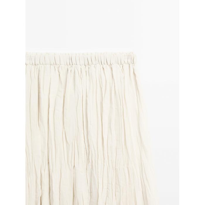 Pleated midi skirt with pleats цвет: Бежевый