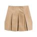 Suede leather pleated skirt цвет: Дымчатый