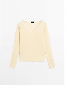 Long sleeve knitted jumper 100% linen цвет: Желтый