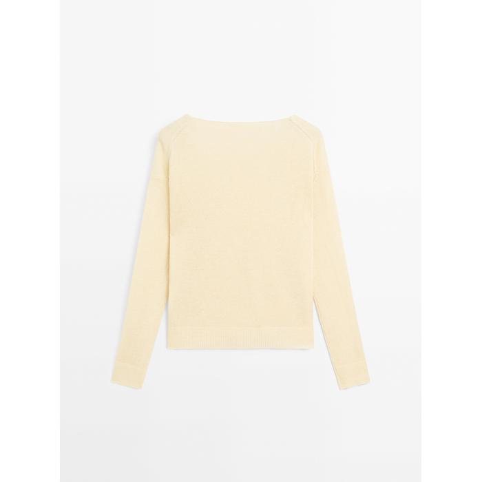 Long sleeve knitted jumper 100% linen цвет: Желтый