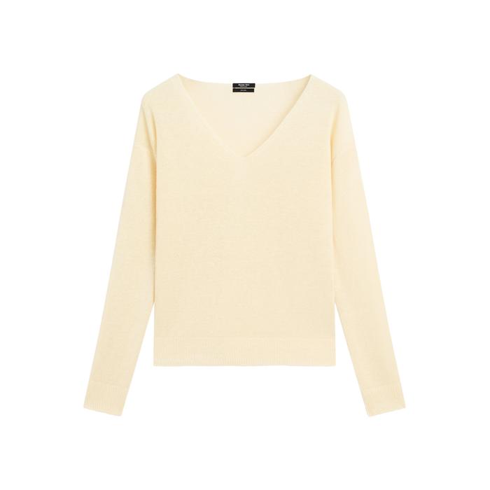 Long sleeve knitted jumper 100% linen цвет: Желтый