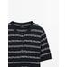 Short sleeve striped cotton sweater цвет: Темно-синий