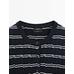 Short sleeve striped cotton sweater цвет: Темно-синий
